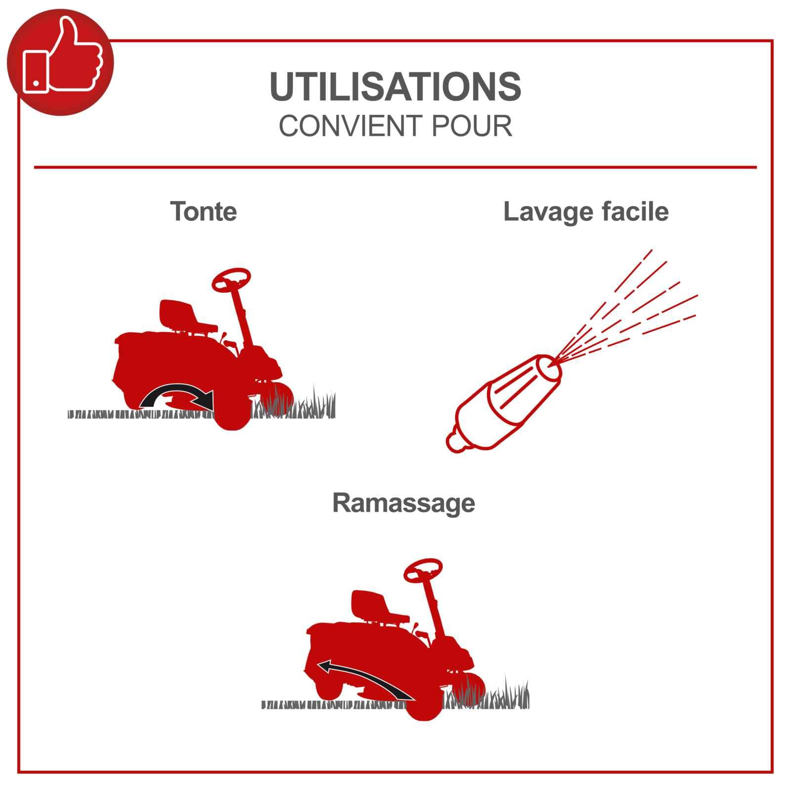 Scheppach Tondeuse autoportée TMR452-98H-RD - Moteur 4 Temps 12.5 CV - 452 cm3 - Transmission Automatique hydrostatique - Largeur de Coupe 98 cm - 5000 m² - Hauteur de Coupe 30-90 mm - bac 245 L