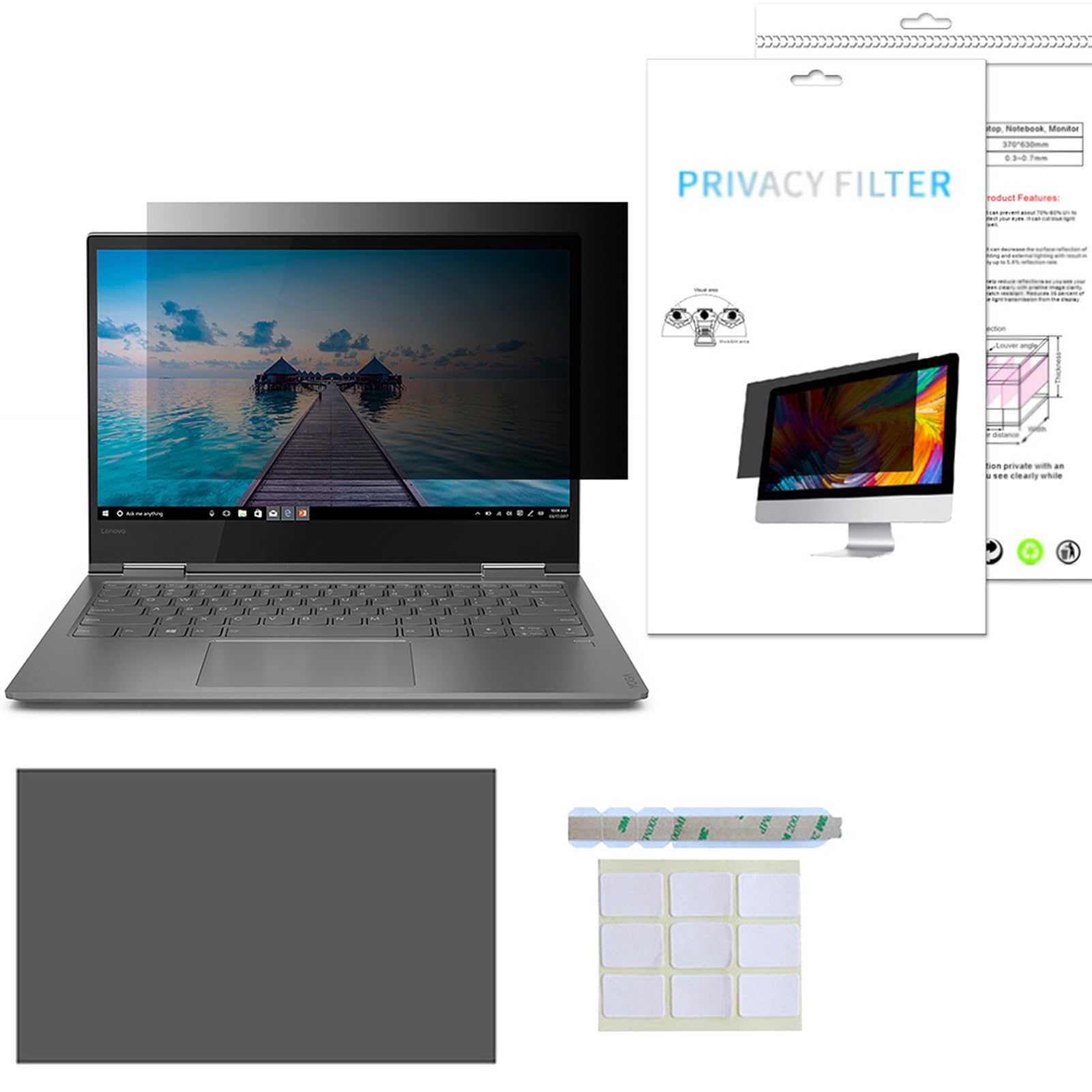 Computer-Bildschirm-Datenschutzschild 11.6-27 Zoll Abnehmbarer Datenschutz-Bildschirm für Monitor WGHGCF(24inch/53.1x29.8CM)