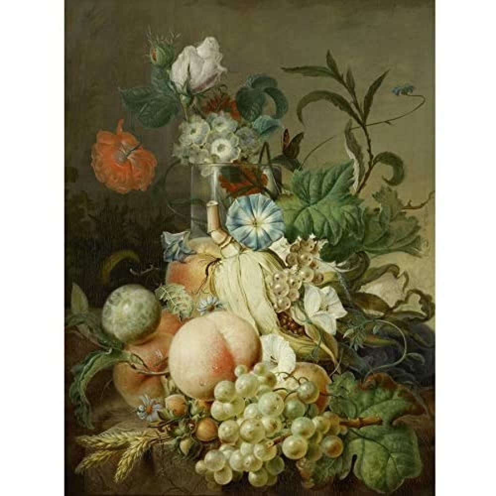 Artery8 Evert Morel Still Life With Flowers Fruit Art Print Canvas Premium Wall Decor Poster Mural