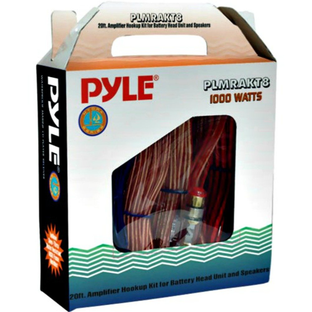 KIT CAVI RCA DA 8 AWG PYLE PLMRAKT8 + ALIMENTAZIONE DA 500 WATT RMS E 1000 WATT MAX MARINI BARCA BOAT CAMPER PISCINA INTERNO ESTERNO X COLLEGAMENTO AMPLIFICATORI ALTOPARLANTI E STEREO
