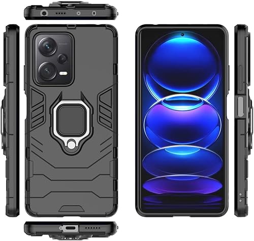 Funda para Xiaomi Redmi Note 12 Pro Plus Caso, Funda de soporte para Xiaomi Redmi Note 12 Pro+5G Case Negro