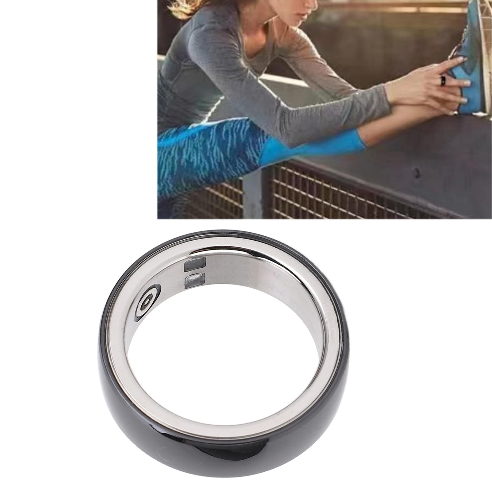 Gesundheitsring, Intelligenter Tragbarer Fingersport aus Edelstahl Im Freien, Übung, Fitness, Fitness-Technologie, Aktivitäts-Tracker, Wasserdichter Wiederaufladbarer