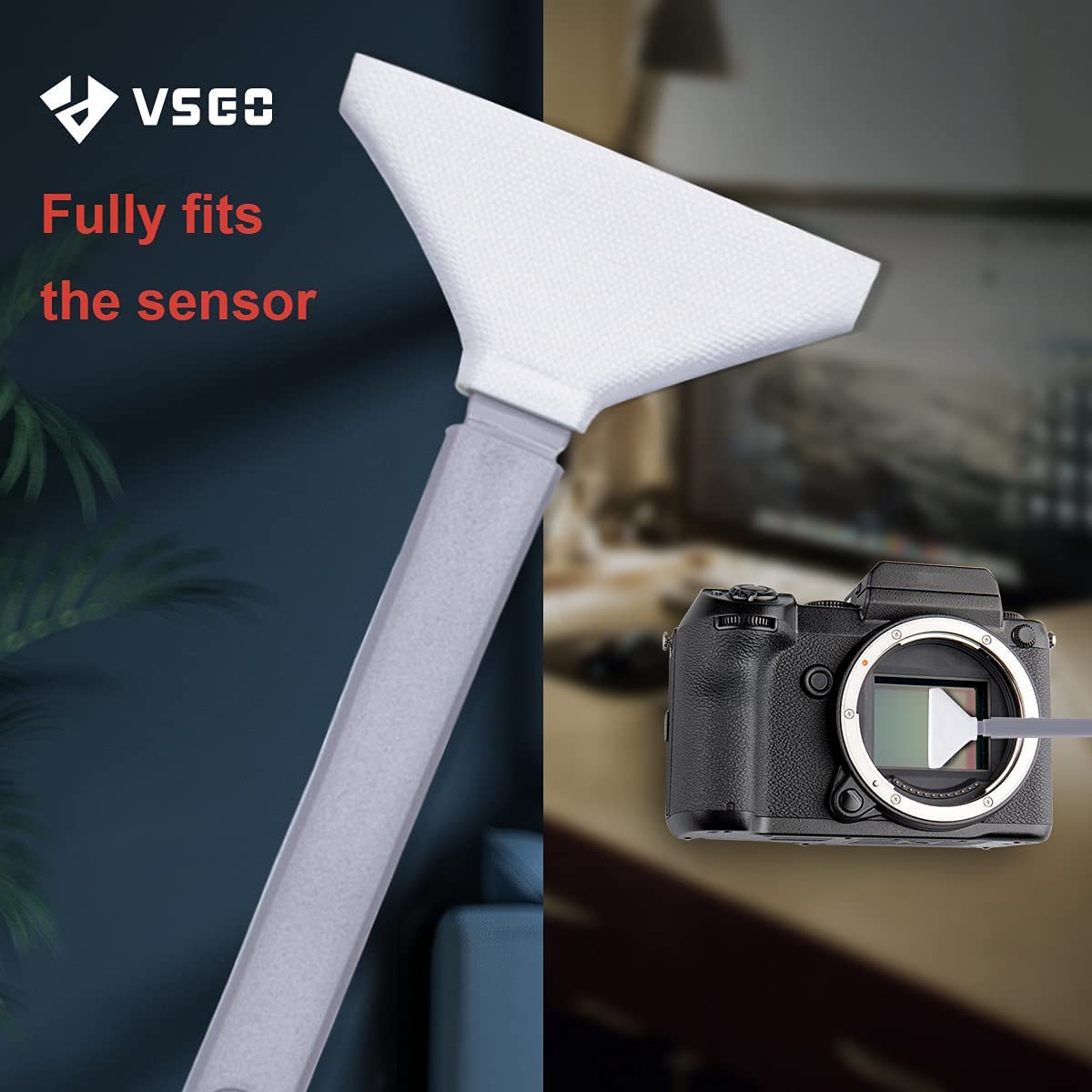 VSGO Kit di pulizia sensore mirrorless per fotocamere formato Meduim, 12 tamponi CMOS da 34 mm e detergente da 10 ml incluso (VS-S04E)