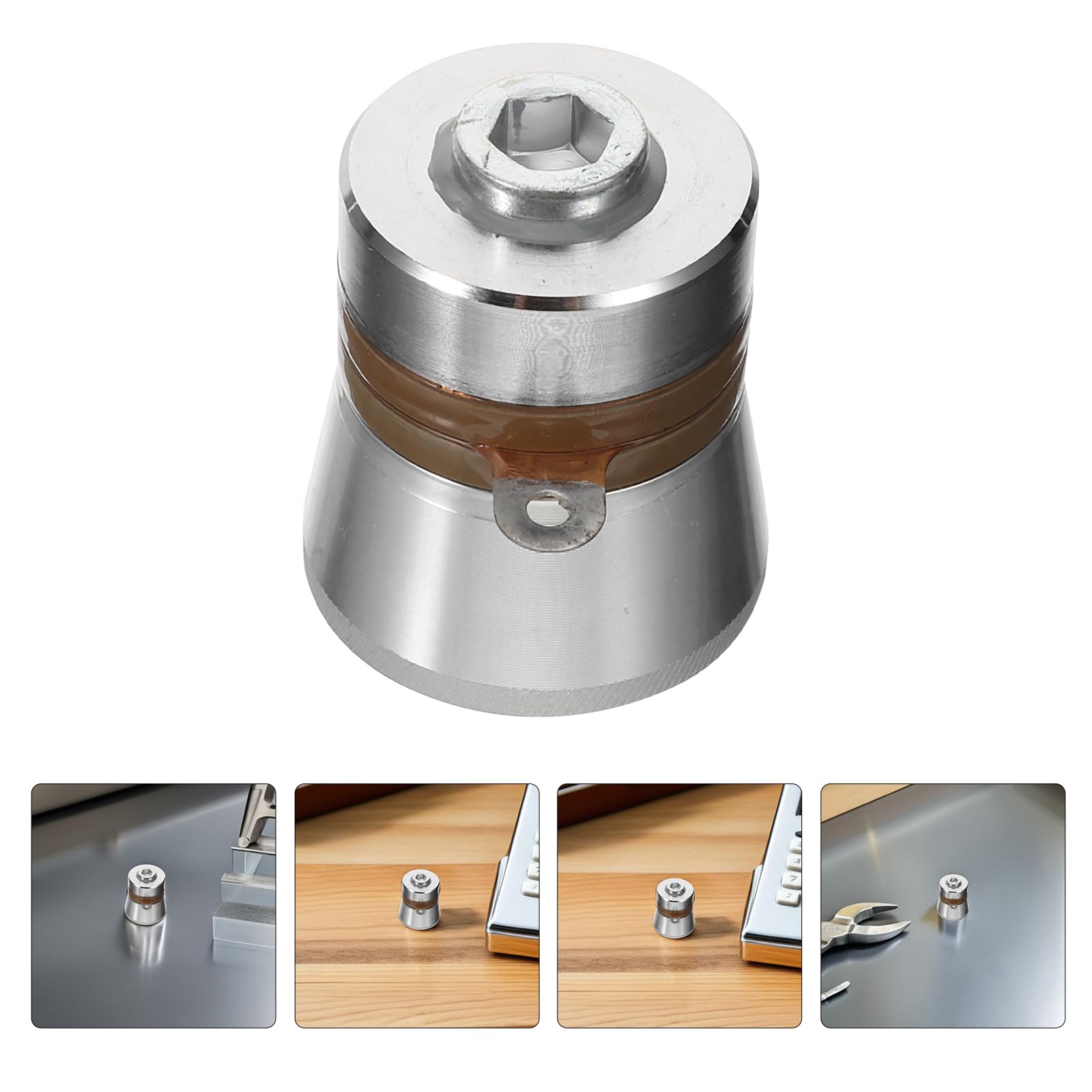 2 Pezzi Testina Vibrante Piezoelettrica 40 Khz 50 W Trasduttore a Basso Rumore per Pulitore ad Ultrasuoni, Ricambio Compatto per Riparazione Laboratorio e Uso Domestico