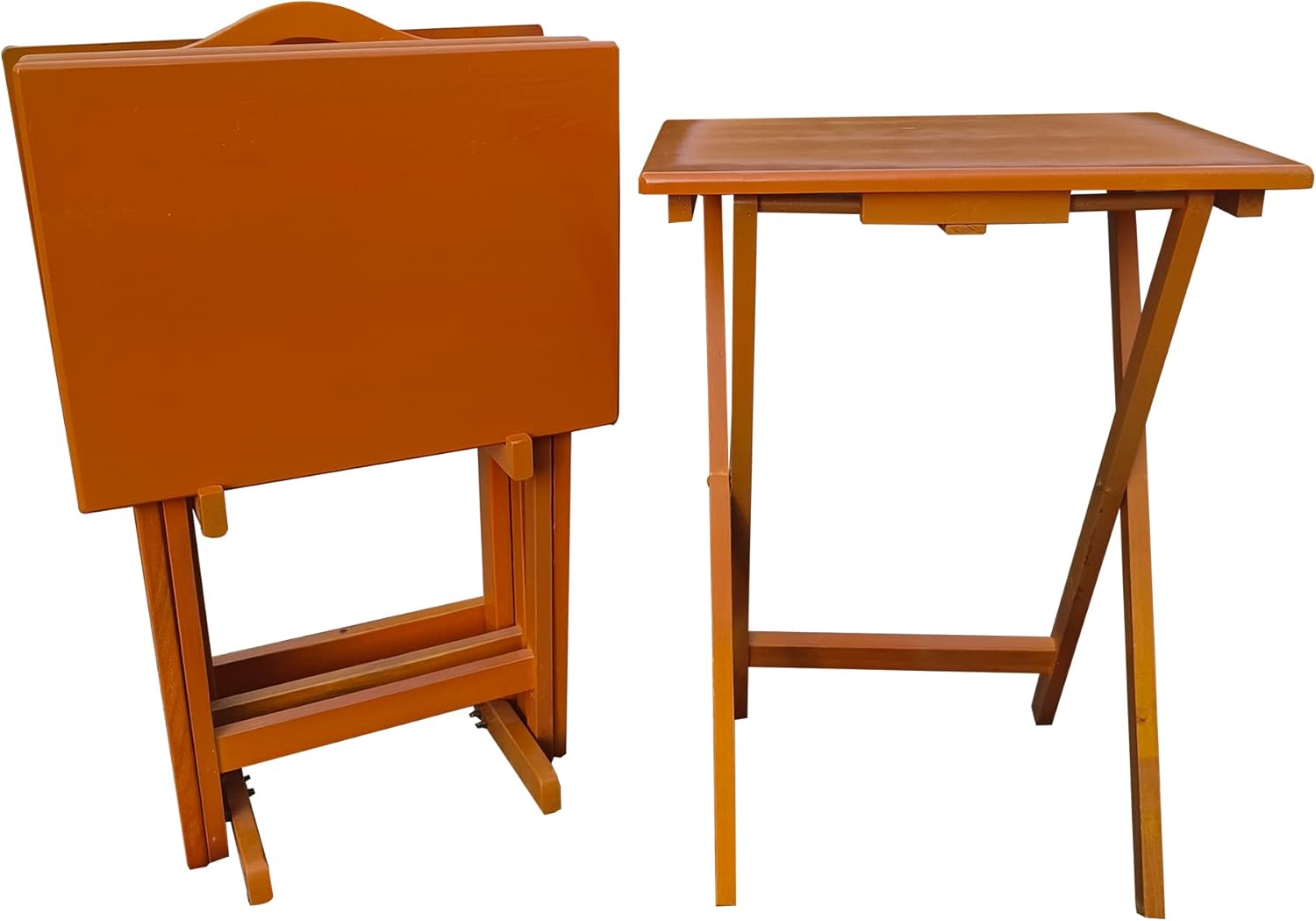 Folding Snack Table,Side Table,Classic TV Dinner Tray with Storage Rack Set of 4