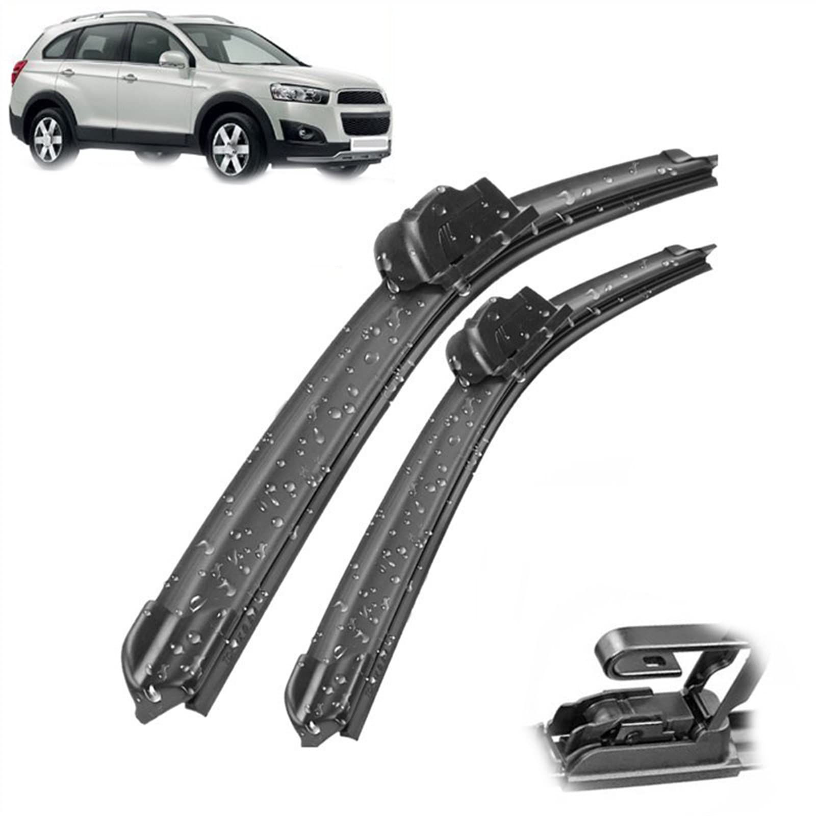 Anteriore Spazzole Tergicristallo per Chevrolet per Captiva MK1 2006 2007 2008 2009 2010 2011 2012 2013 2014 2015 2016 2017 2018 Finestra Anteriore 24"+16"
