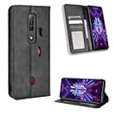 Case for ZTE Nubia Red Magic 7 Case Cover,Case for ZTE Nubia Red Magic 7 Leather Case,Case for ZTE Nubia Red Magic 7 NX679J Case Flip Pu Leather Cover Black