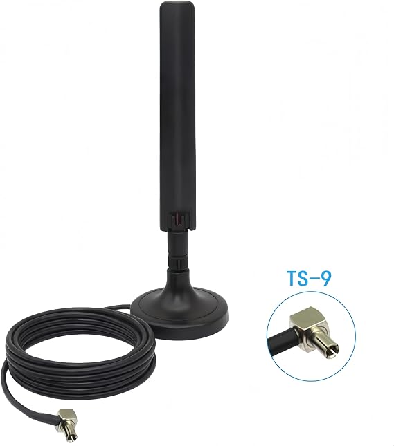 2-Pack 10dBi 5G 4G LTE Antenna with Magnetic Base TS9 Dual MIMO External Antenna for Netgear Nighthawk M6 MR6110 MR6500 M5 MR5100 M1 MR1100 LB1120 LB2120 Huawei MiFi Hotspots Router 5ft Cable