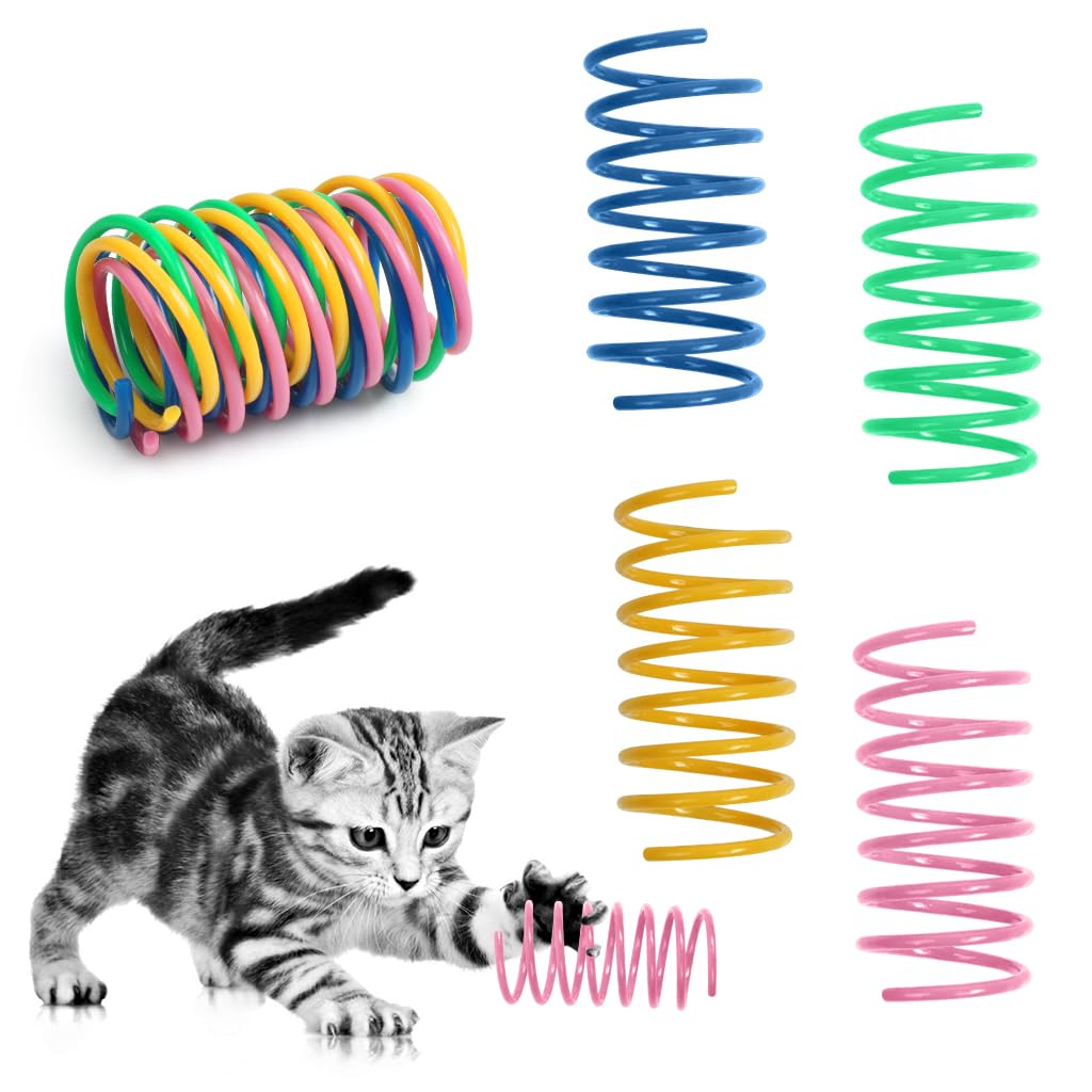 XYGK16 PCS Cat Springs, Colorful Interactive Cat Toys, Creative Kitten Toys to Kill Time and Keep Fit for Biting, Swatting, Hunting