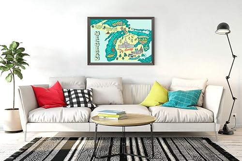 Miniatura 2 de Kits de pintura de diamantes 5D DIY Mapa del Capitolio del estado Michigan Estados Unidos Travel Capitol Map The State Michigan USA TraFull Drill