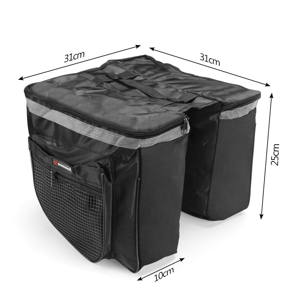 RANJIMA Borsa per Bicicletta Posteriore Laterali Multifunzionale, Grande capacità Doppia per Portapacchi Impermeabile per Mountain Bike, Bici da Corsa Outdoor
