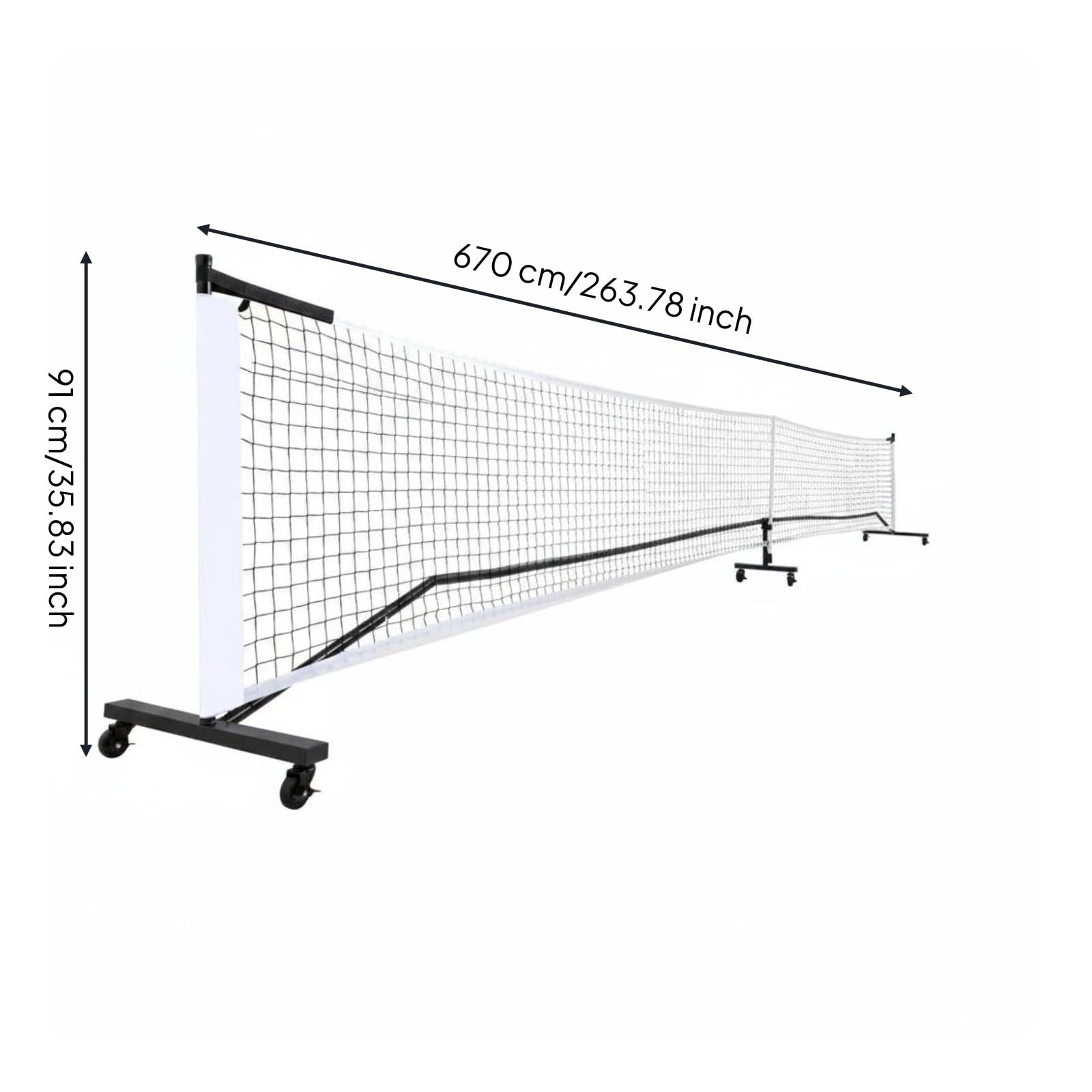Set Rete Pickleball 22 Ft Resistente Agli Strappi Rete da Pickleball Portatile Livello Professionale Attrezzatura Sportiva per Allenamento, Torneo