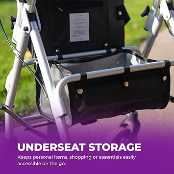 2-in-1 Rollator and Transit Chair Combination | Height Adjustable Rollator Walker with Seat | Mobility Walker Walking Aids