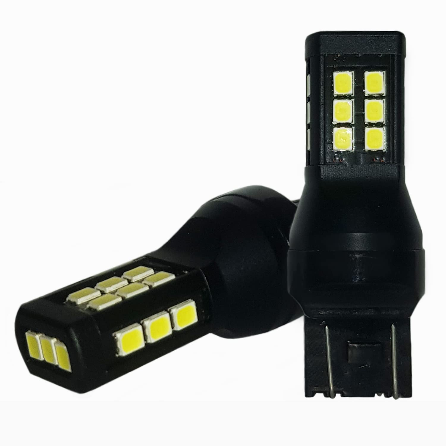 Cyber Online Sales LTDCold White 21 SMD COB Reverse/Tail Light Bulbs - Twin Bulb Pack (7443-4 Terminals)