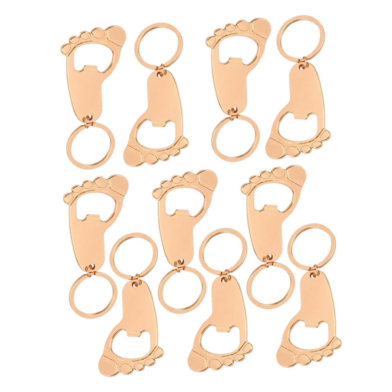 Porte-clés fête prénatale chic avec décapsuleur empreinte de bébé doré
