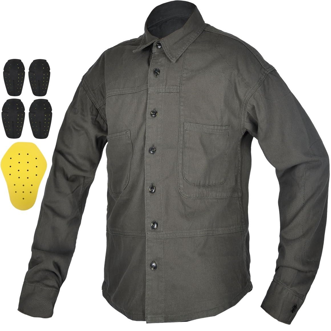 Chemise Moto Hommes Résistant à l'eau et Durable en Toutes Saisons avec 5x CE Protector