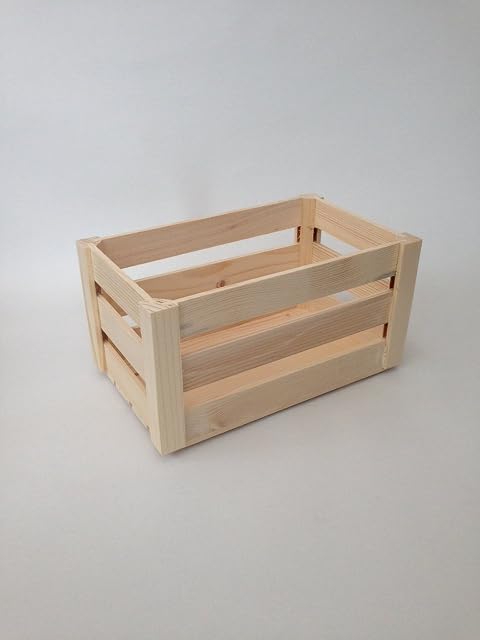 Plain Unpainted Wooden Set Crate Storage Box Small Craft Box (M - 28 x 17 x 12 cmm)