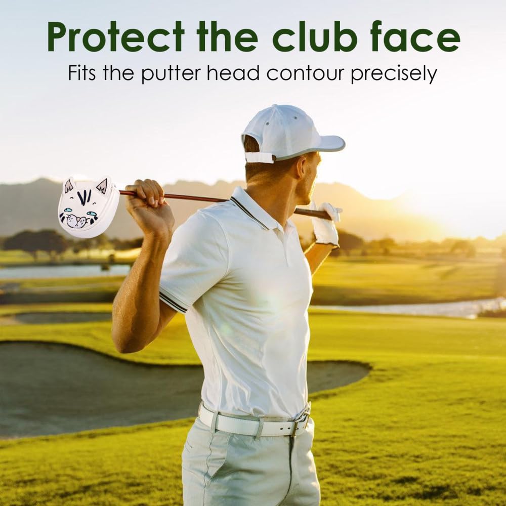 Funda para Palos de Golf, Funda de Piel para Putter con Cierre Magnético
