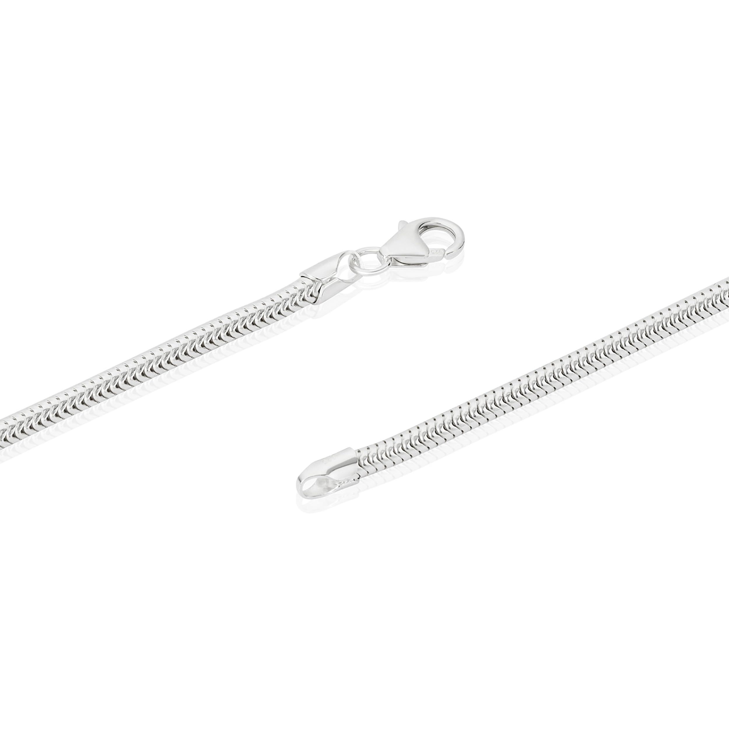 NKlaus echte 925er Sterlingsilber Silber Schlangenkette Silberkette 3,00mm breit