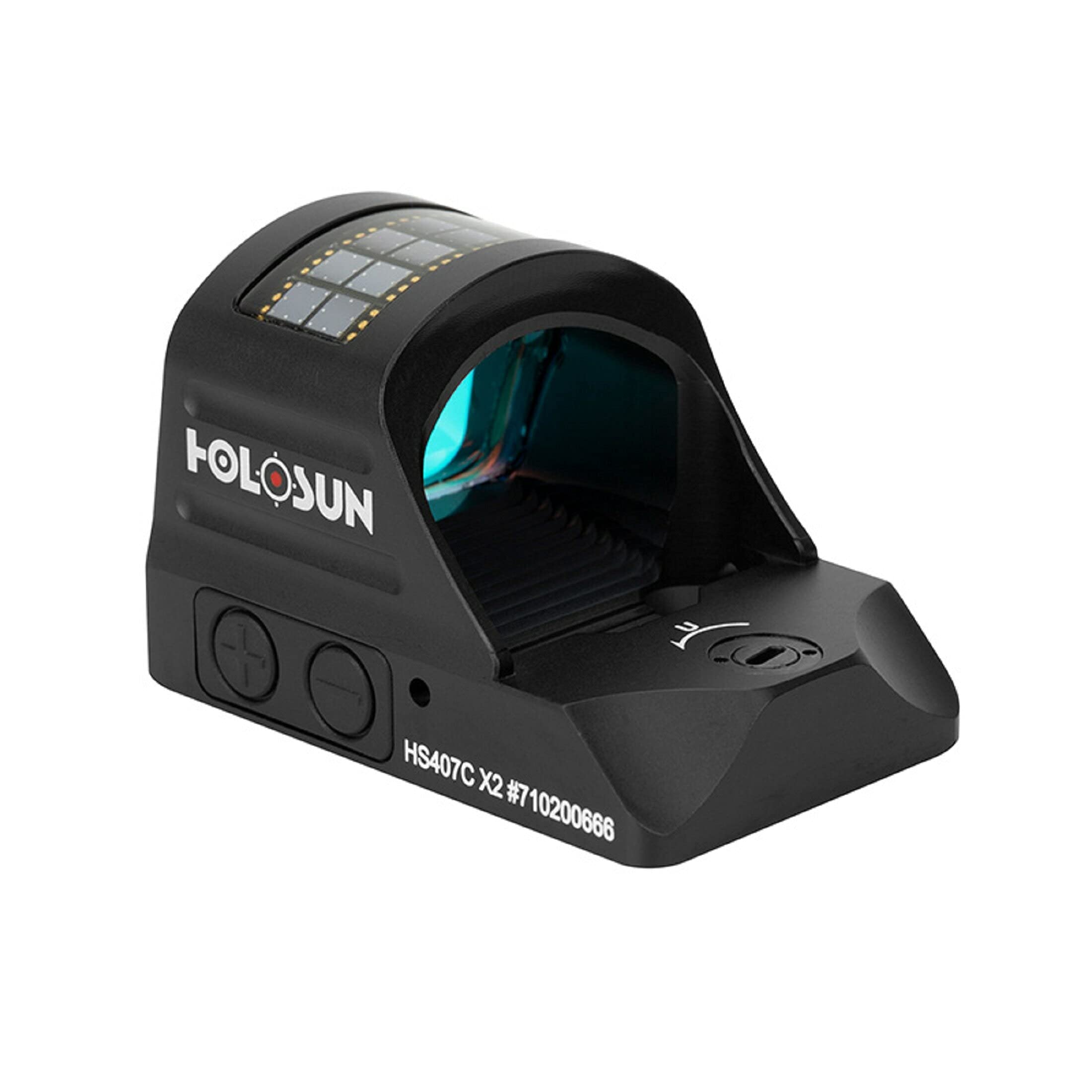 Holosun HS407C-X2 Offenes Reflex Rotpunktvisier + 2MOA Punkt Absehen, Solarzelle, schwarz, Jagd, Sportschießen Softair, Tactical Mini - 70149029