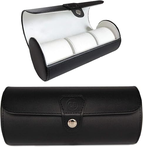 Miniatura 2 de Case Elegance - Caja de viaje de cuero vegano para reloj, Negro