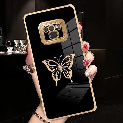 Miniatura 5 de Jefonha Para Samsung Galaxy Note 9 6.4 Pulgadas De Lujo Chapado Lindas Mariposas Cubierta Con Protector De Pantalla Divertido Patrón Lateral Lindo