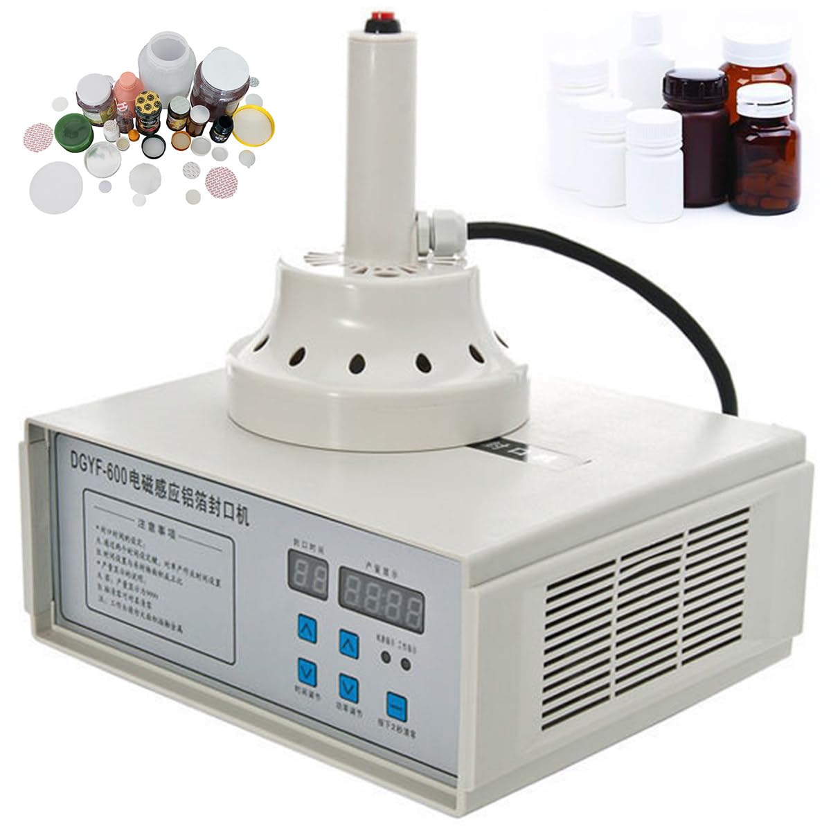 Macchina Sigillatrice Elettromagnetica Portatile, Sigillatrice A Induzione Portatile, Macchina Sigillatrice Manuale per Tappi di Bottiglia, Potenza Regolabile per Metallo-600c