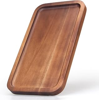 Ayiaren Acacia Wood Mini Charcuterie Board - 10x5.5 Inch Rectangular Serving Tray for Cheese, Snacks, Appetizers & Rustic Home Decor