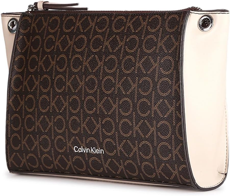 Calvin Klein Reyna Crossbody, Brown/Khaki/Mushroom Logo - Image 2