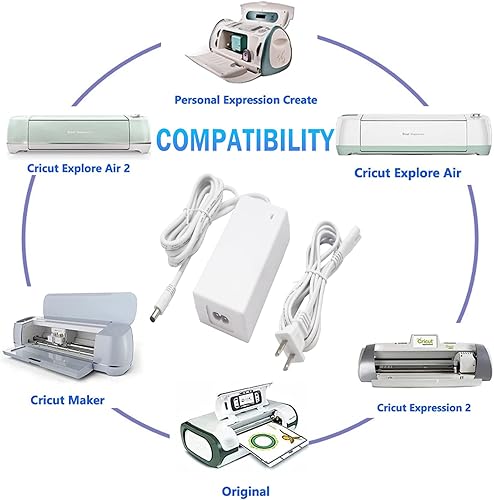 Miniatura 2 de Cable de alimentación de repuesto de 18 V 2.5 A compatible con Cricut Explore Air 2, Maker, Expression 2, One, Create, Cake, Mini, accesorios
