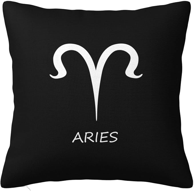 Aries Sign Pillow Covers Double Sided Plush Square Throw Pillow Cover, for Sofa Bedroom Livingroom Decoration 16