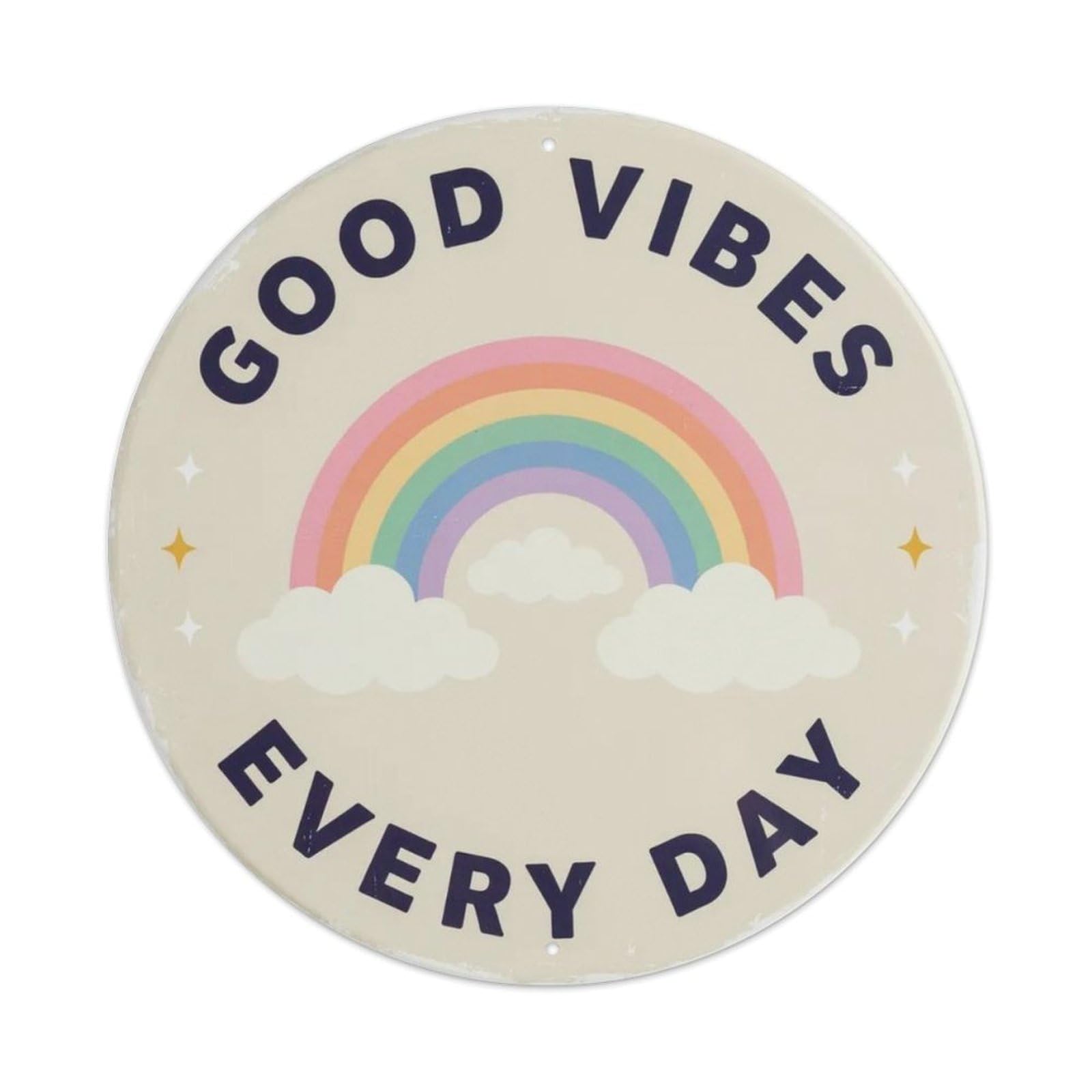 Rainbow Clouds Cheerful Metal Tin Sign Plaque