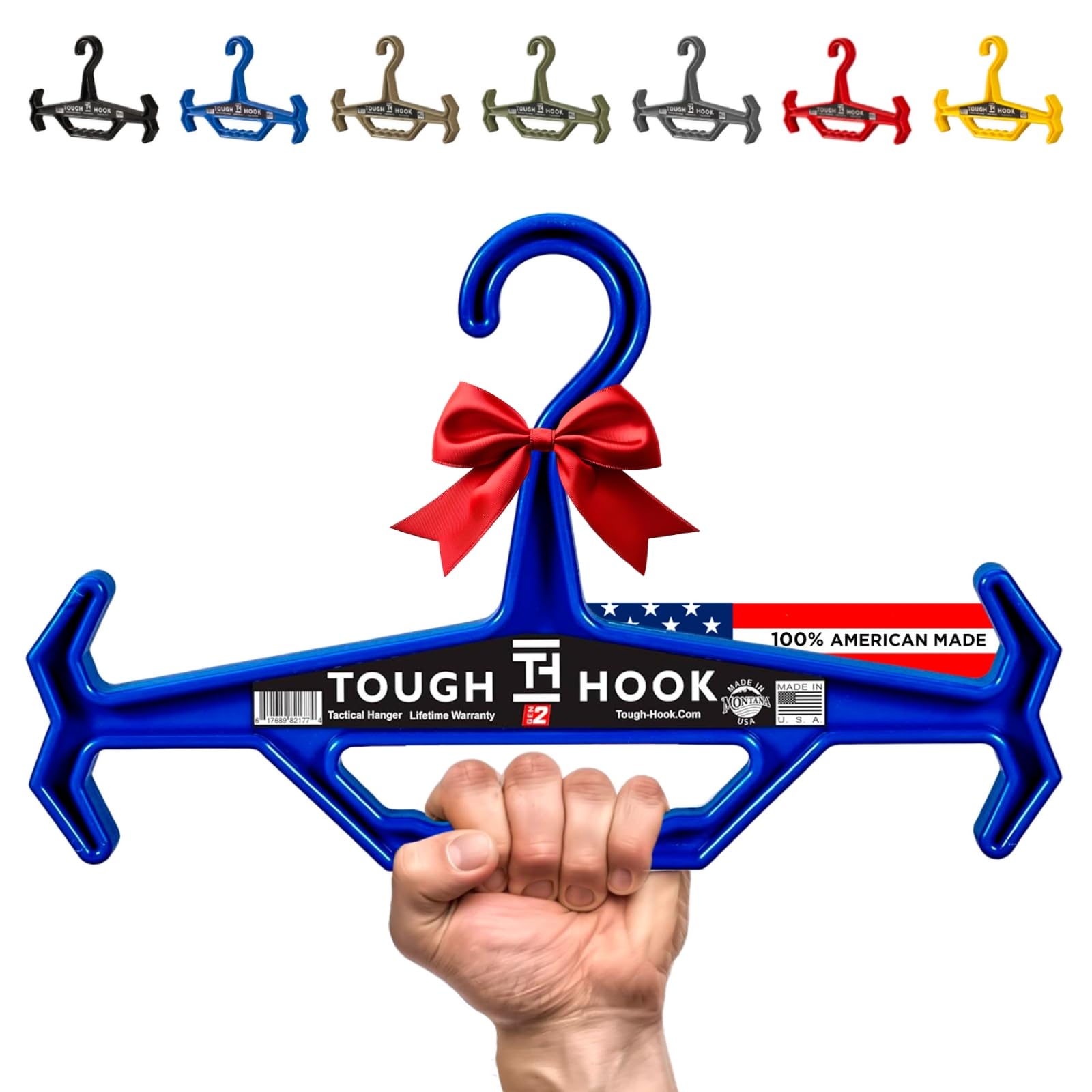 Tough Hook Gear Hanger (Blue) Ultimate Hanger, Holds 150 Pounds, I-Beam Construction,Only Hangers with a Patented Built in Reversible Carry Handle USA Made