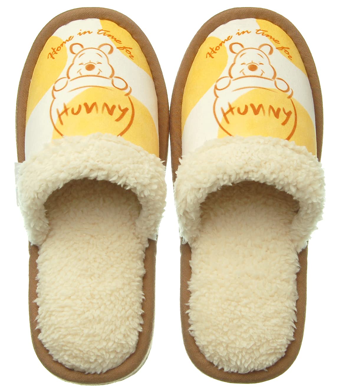 イエロー_18-20cm_外縫い_くまのプーさん ニッポンスリッパ 子供外 イエロー_18-20cm_外縫い_くまのプーさん ニッポンスリッパ 子供外