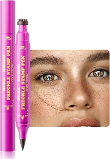 Beauty Glazed Dual-Ended Freckle Stamp Pen – Realistic Faux Freckles Makeup with Soft Sponge Stamp & Precision Tip – Waterproof Long-Lasting Freckle Marker for Natural or Bold Looks (#1 Beige Brown)