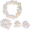 CISMARK Hawaiian Luau flower Leis Jumbo necklace bracelets headband set