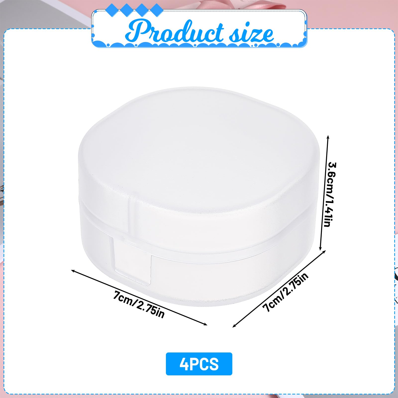 QfwdfcTrenz 4Pcs Plastic Cotton Square Holder Cosmetic Cotton Pad Holder with Hanging Loop Portable Travel and Sealed Suitable for Makeup Remover Cottons Balls, White