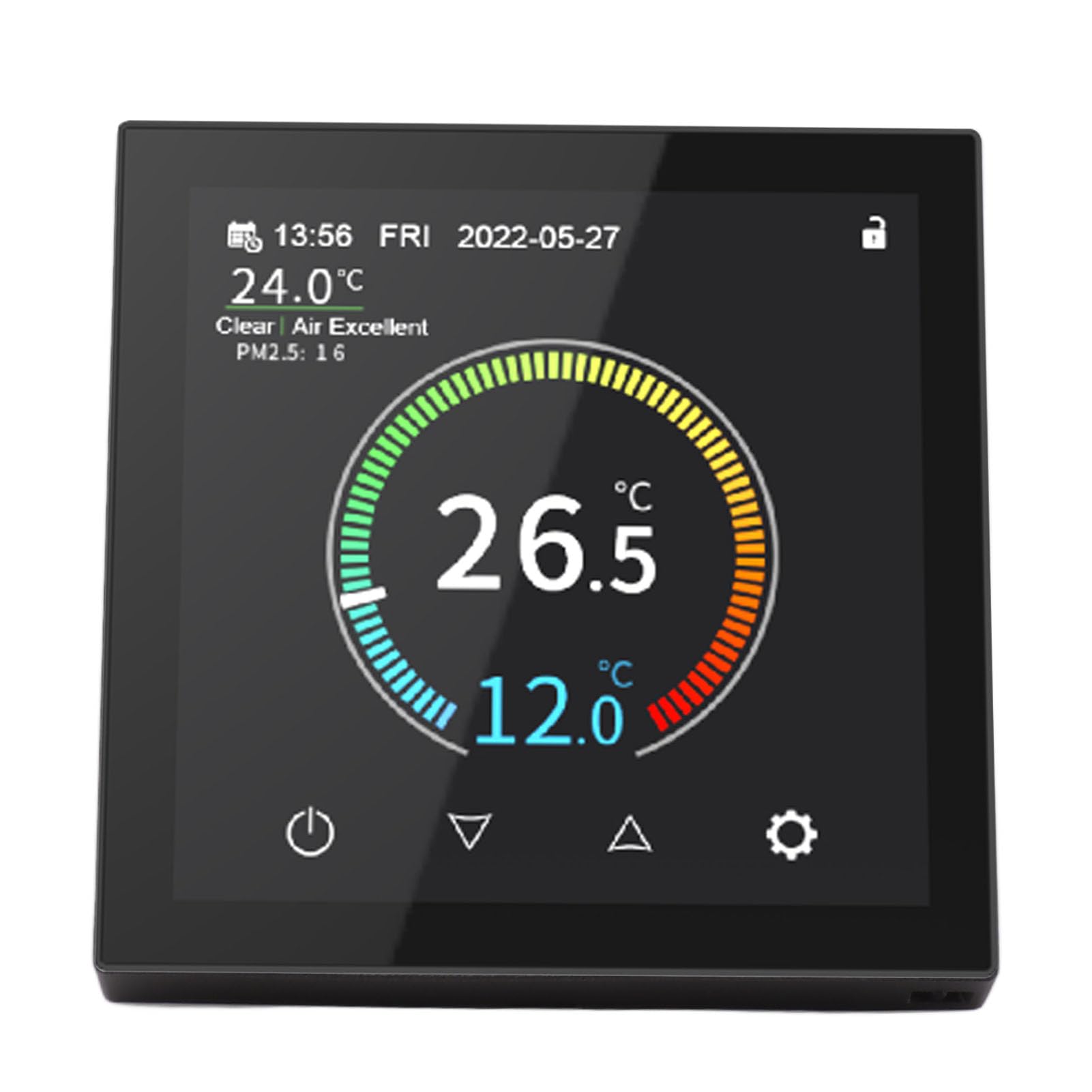 Fafeicy Termostato Inteligente WiFi, Termostato de Calefacción Digital ABS con Pantalla IPS, Control de Temperatura de Montaje en Pared de 90 a 240 V con Retroiluminación para Calefacción de