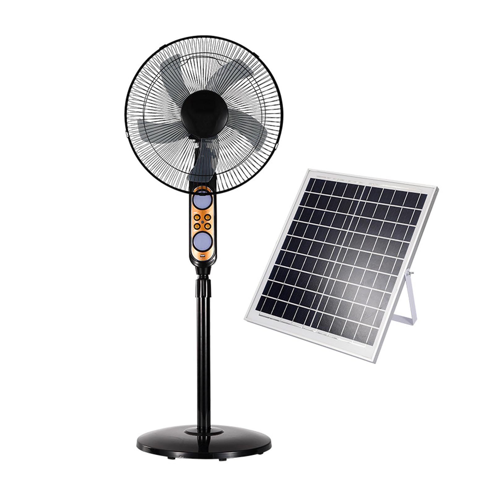 Ventilateur solaire rechargeable intérieur extérieur silencieux 16 pouces
