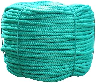 3 Strand Twisted Braided Polypropylene Synthetic Rope, Multipurpose Rope for Pull Swing Marine Sailing Camping Tug of War Hanging Clothesline Tree Work Logging(3/4" x164')