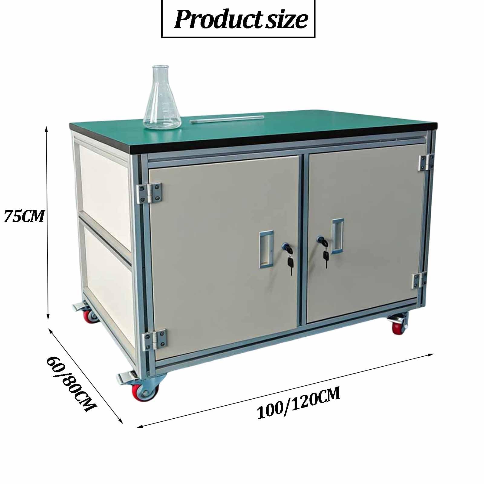 Banco de laboratorio móvil antiestático, mesa de trabajo de aleación de aluminio resistente de 3 niveles con ruedas para lugar de trabajo, hogar, garaje