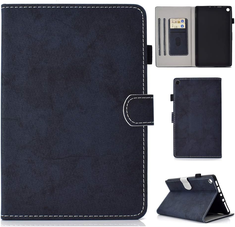 LMFULM® Case for Amazon Kindle Fire HD8 2016/2017 (8.0 Inch) PU Magnetic Leather Cover Sleep/Wake Function Stent Function Holster Flip Cover for Kindle Fire HD8 Tablet PC Dark Blue LMFULM® Case for Amazon Kindle Fire HD8 2016/2017 (8.0 Inch) PU Magnetic Leather Cover Sleep/Wake Function Stent Function Holster Flip Cover for Kindle Fire HD8 Tablet PC Dark Blue