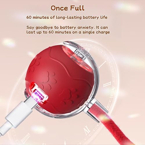 Miniatura 5 de Pelota interactiva de juguete para gatos de interior y perro, bola inteligente de 360° con ruedas automáticas para mascotas con plumas de reemplazo,