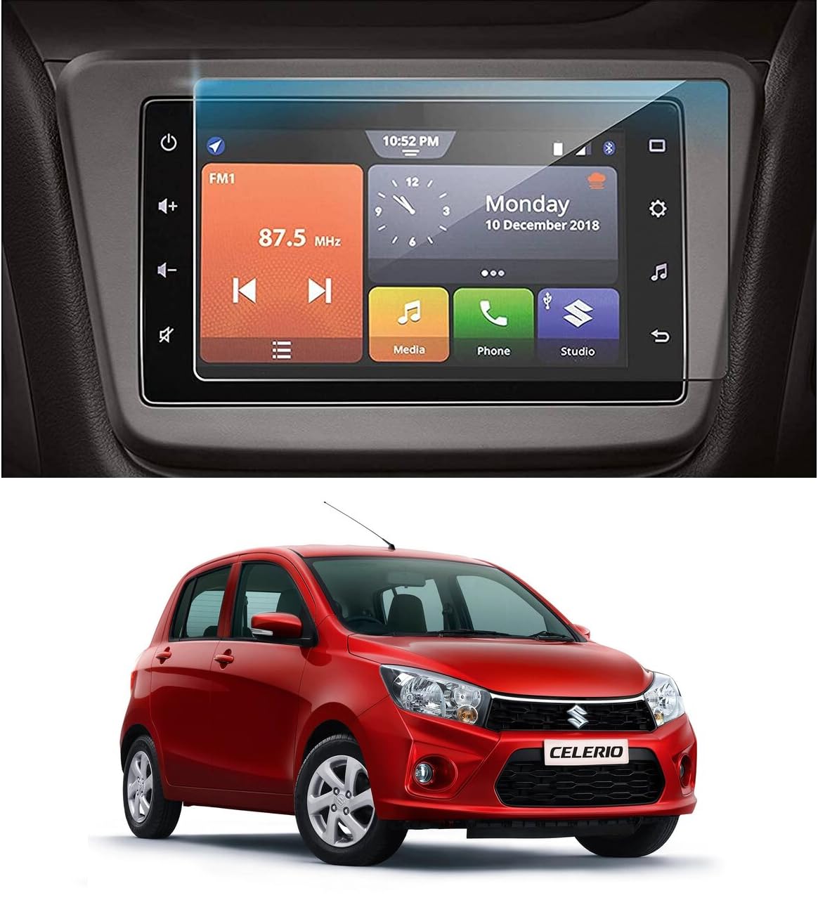 Safety Accessories Car's Music & GPS System Screen Protector Glass for