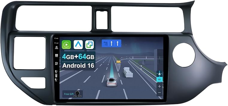 [4+64G] Android 16 Car Stereo Radio for KIA Rio K3 RHD 2011-2015-IPS 9 Inch 2 Din Head Unit with Carplay | Android Auto | Mirror Link | GPS Navigation Navi | Bluetooth | Camera