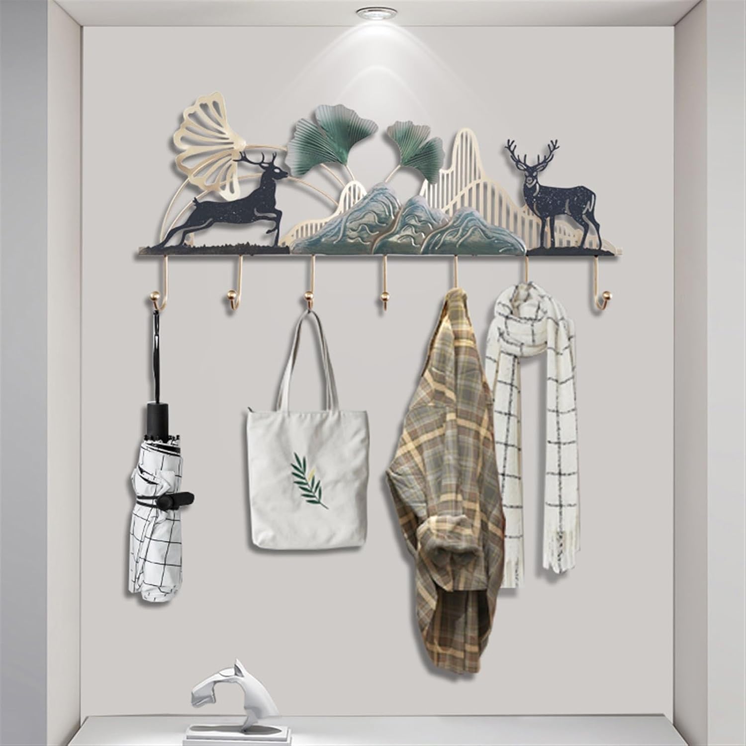 Coat Hooks for Wall Bedroom Coat Hooks Wall Clothes Hooks Entryway Wall Hanging Coat Rack Light Luxury Creative Metal Hangers Coat Rack
