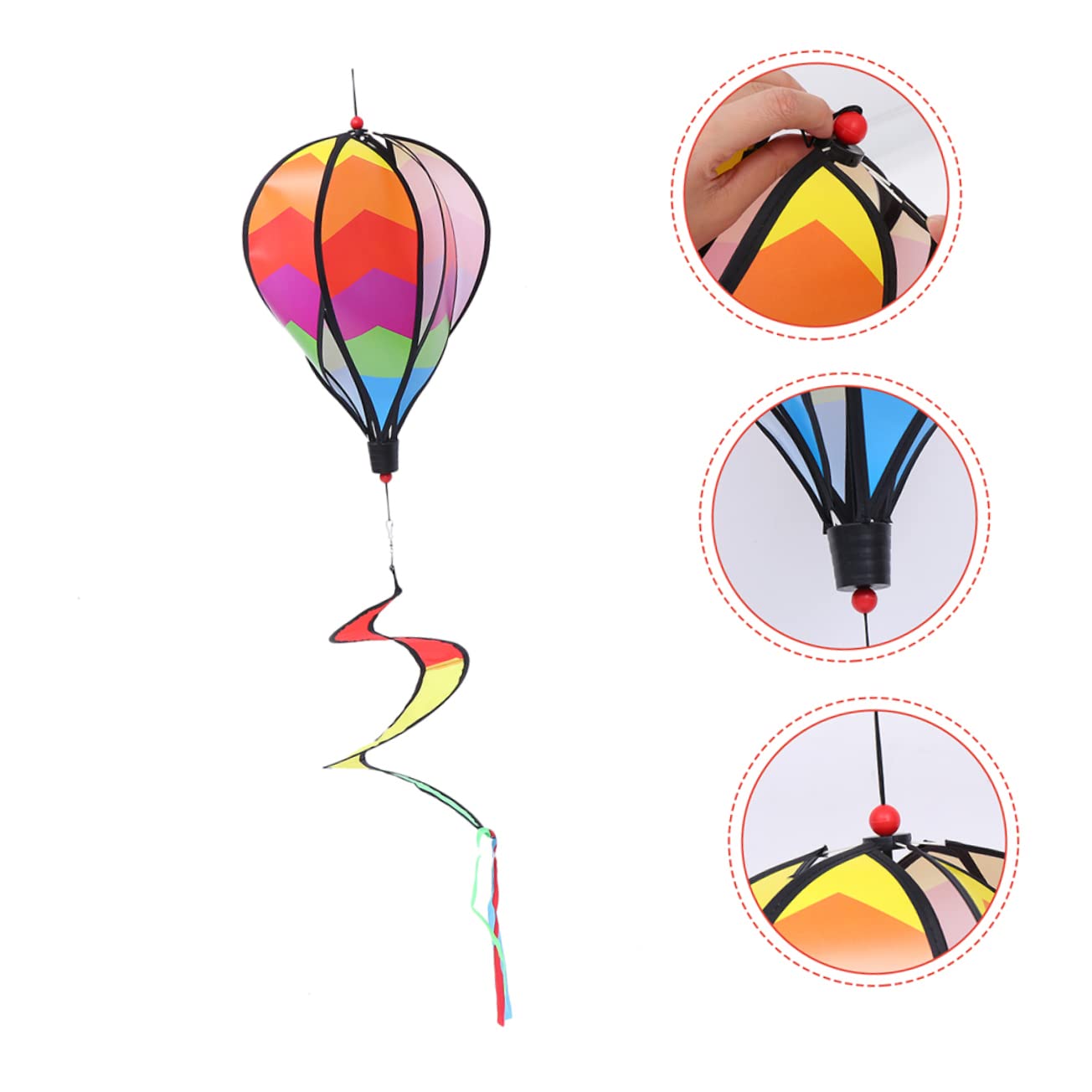 ifundom 3pcs Hot Air Balloon Wind Spinners Rotating Garden Decorations for Outdoor Easy to Install Hanging Windmill Durable and Convenient for Patios and More