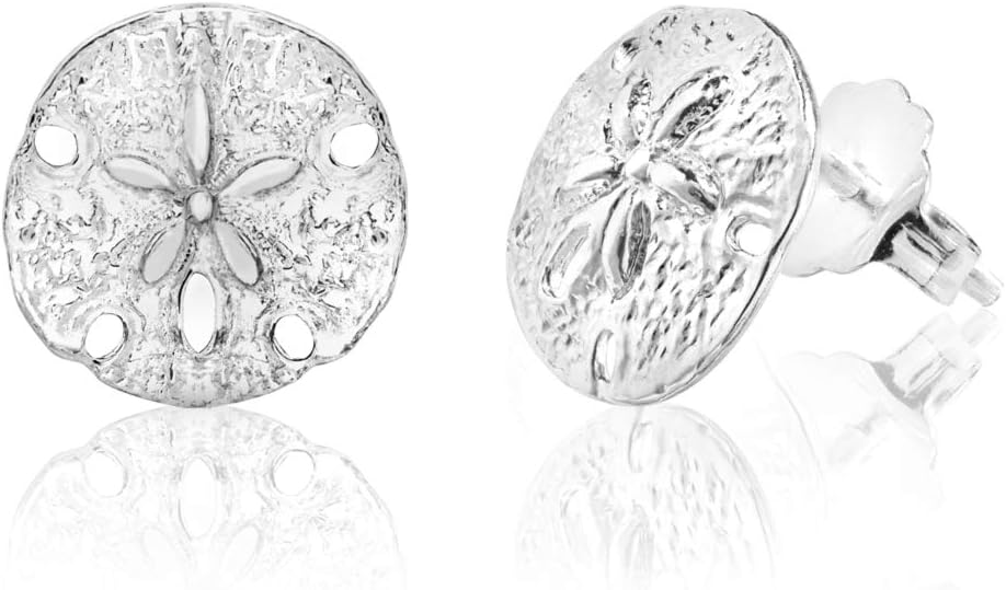 Honolulu Jewelry Company Sterling Silver Sand Dollar Beach Sea Star Stud Earrings