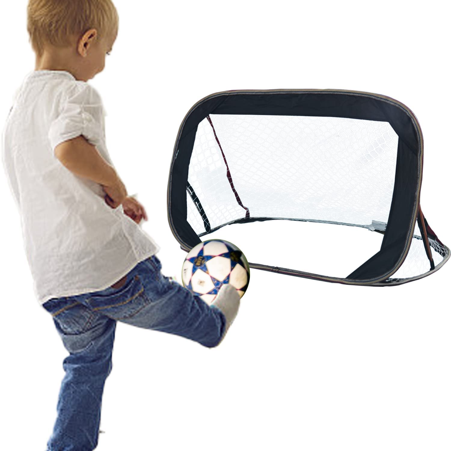 Cage De Foot Pop-up Kapler – 2 Buts, 80/120/175cm, Polyester, Pour Enfants 2-12 Ans Et Adultes