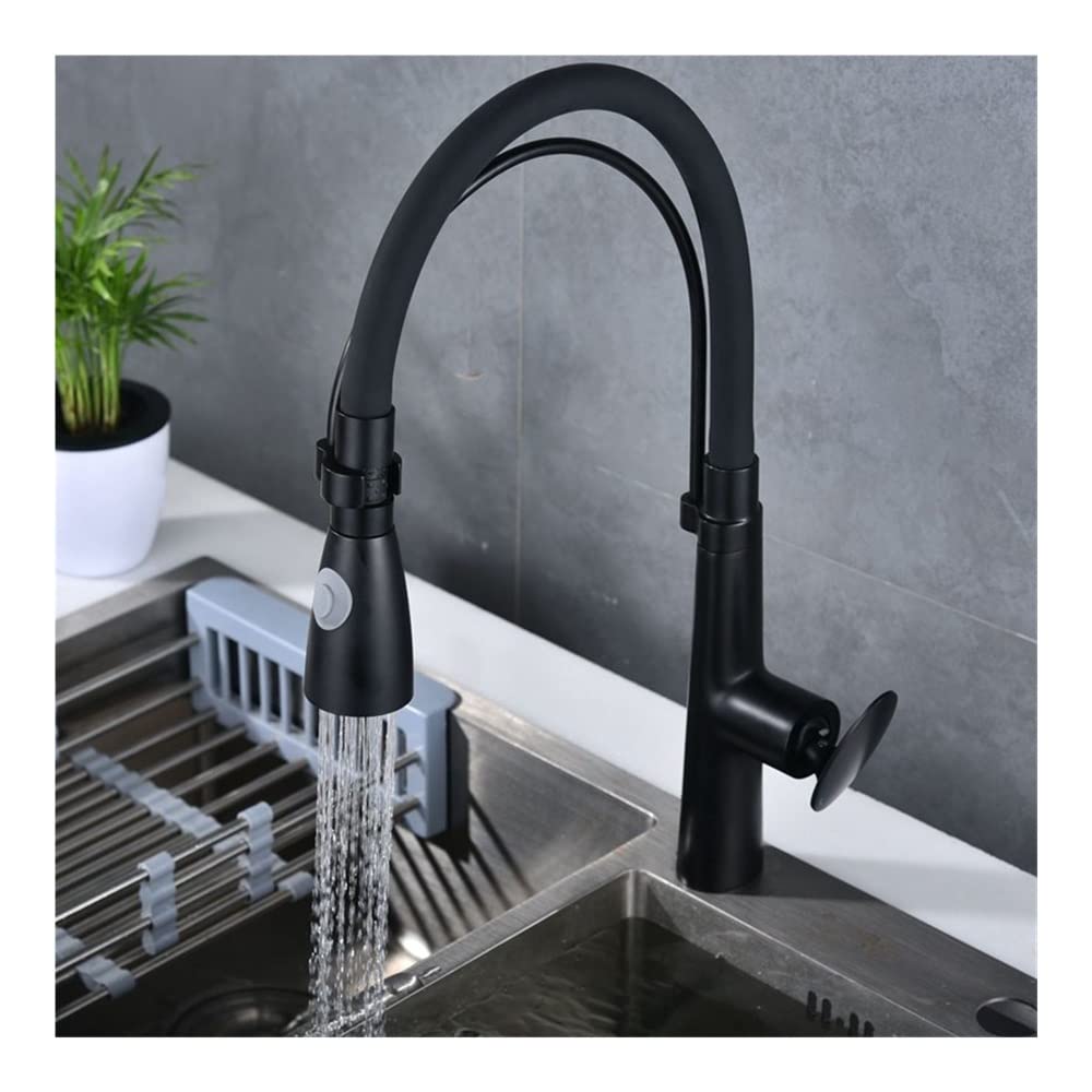 Robinet de cuisine en laiton noir haut de gamme style contemporain